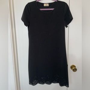 EC Black Dress with Pattern Hem